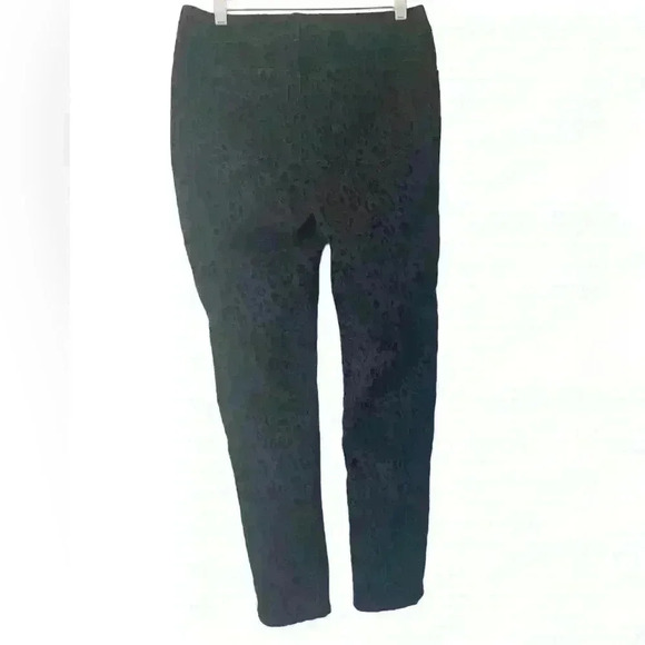 Chicos Black Leopard Print Skinny Grunge Goth Dark Edgy Casual Jeggings Jeans 10 - Picture 5 of 5